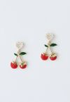 Cherry Pearly Heart Earrings