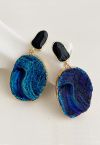 Shimmer Navy Blue Resin Earrings