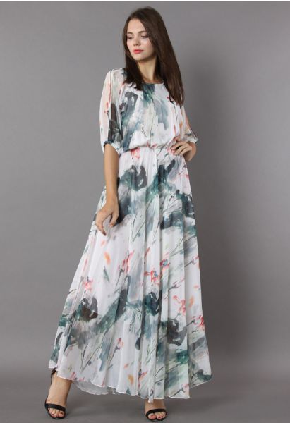 Vestido largo Paint in Grace Watercolor