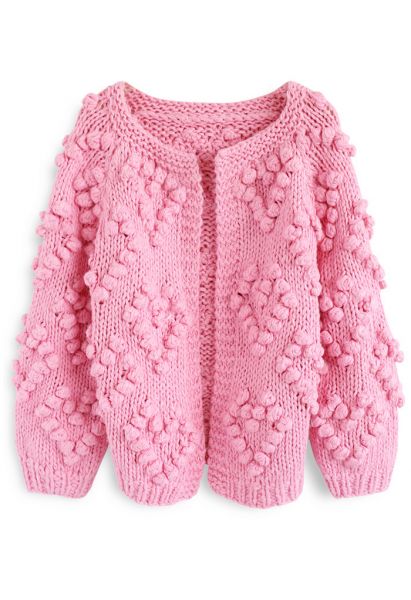 Cárdigan Knit Your Love en rosa fuerte