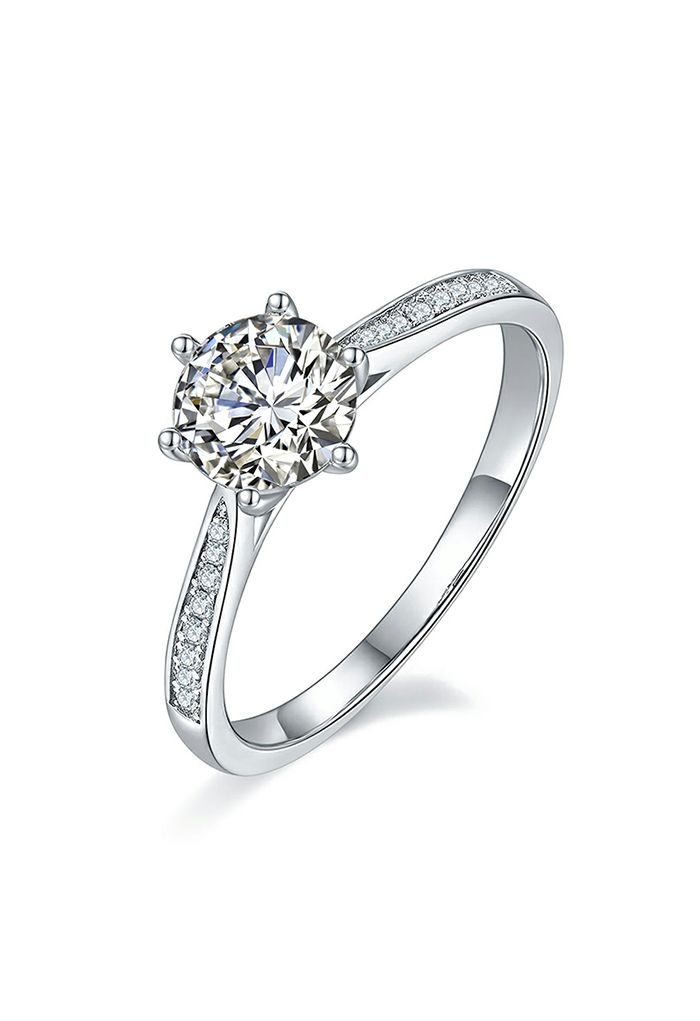 Inserted Moissanite Diamond Ring