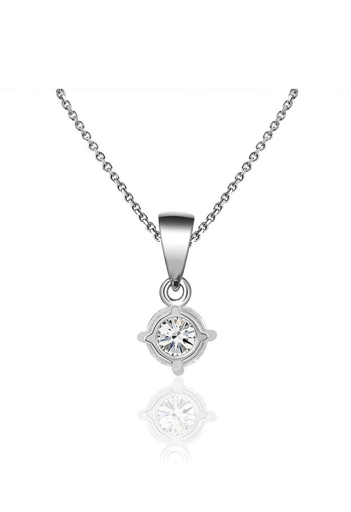 Hollow Circle Moissanite Diamond Necklace