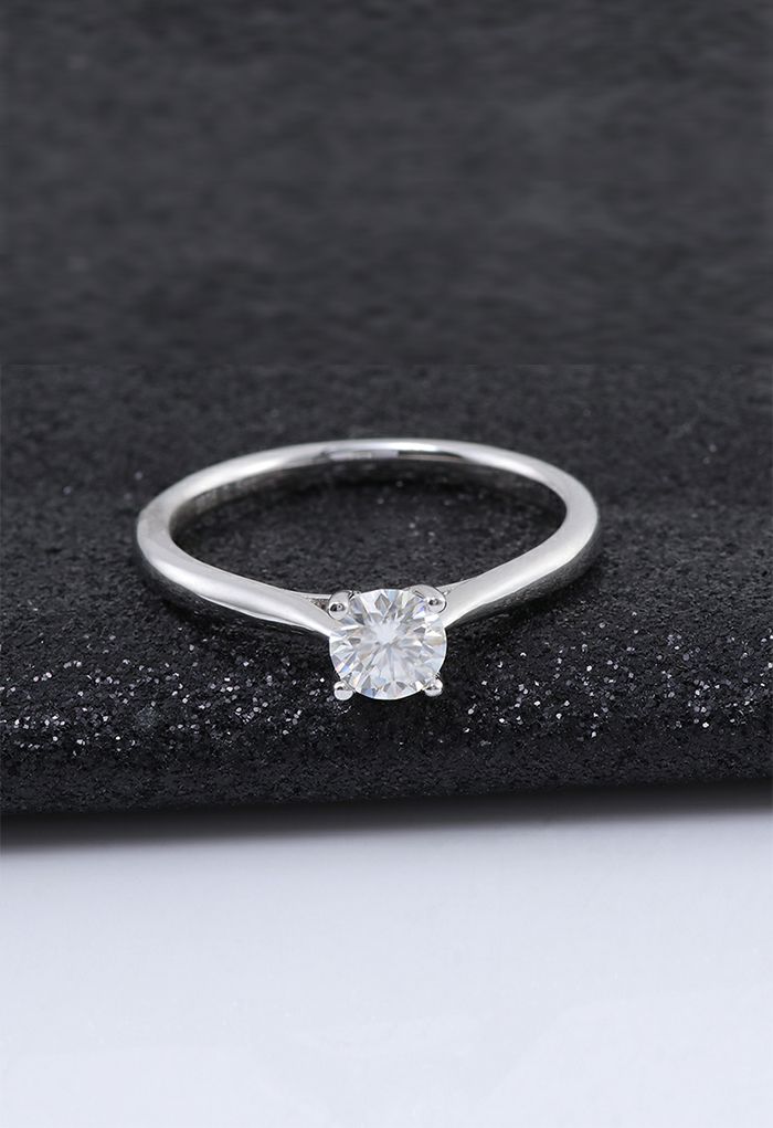 Glinting Moissanite Diamond Ring