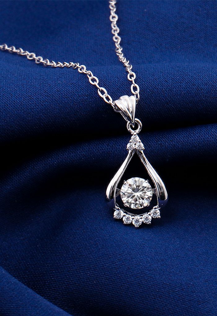 Droplet Shape Moissanite Diamond Necklace