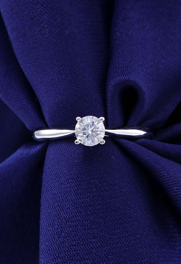 Glinting Moissanite Diamond Ring