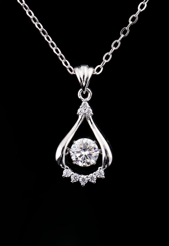 Droplet Shape Moissanite Diamond Necklace