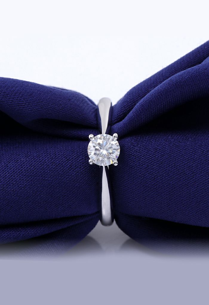 Glinting Moissanite Diamond Ring