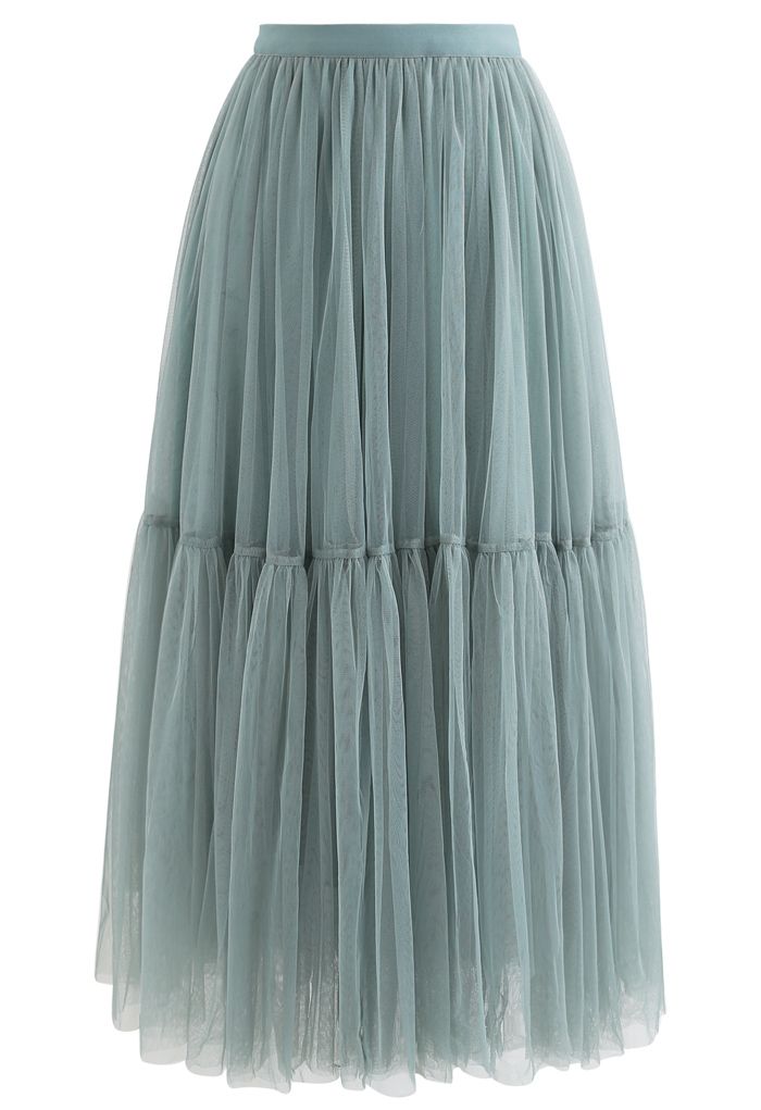 Can't Let Go Mesh Tulle Skirt in Turquoise