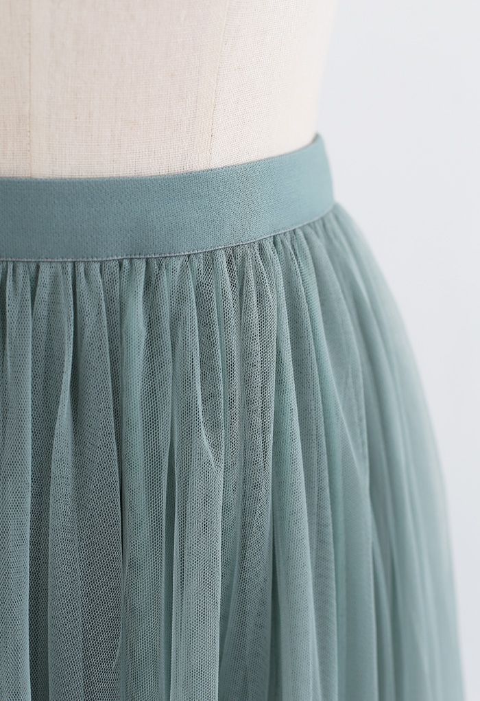 Can't Let Go Mesh Tulle Skirt in Turquoise