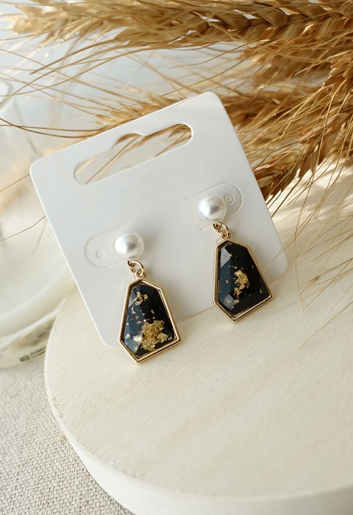 Pearl and Rhinestone Drop Earring