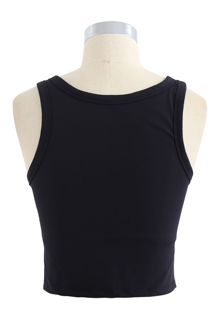 V-Neck Low-Impact Sports Bra in Black