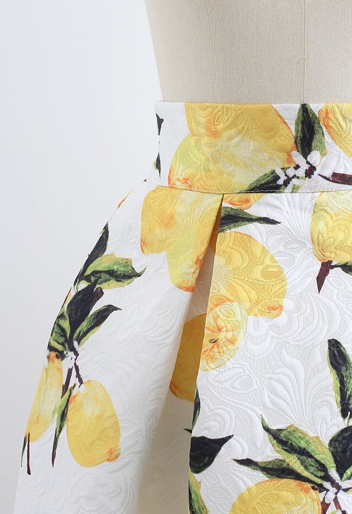 Lemon Tree Jacquard Pleated Skirt