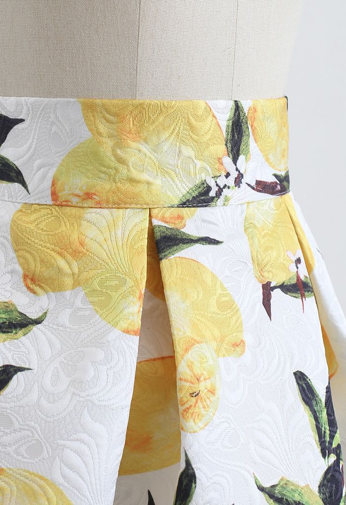 Lemon Tree Jacquard Pleated Skirt