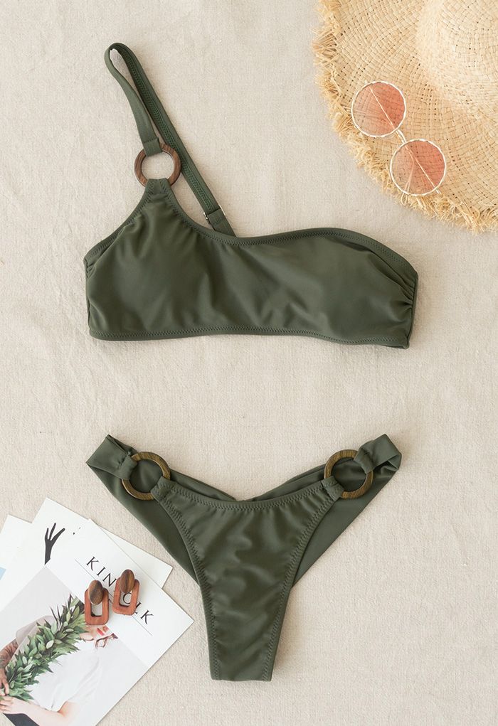 One-Shoulder O-Ring Bikini Set