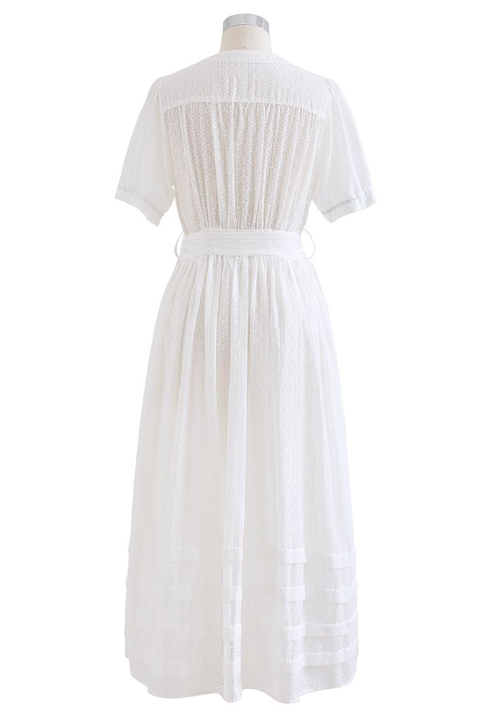 Effortless Grace Button Down White Maxi Dress