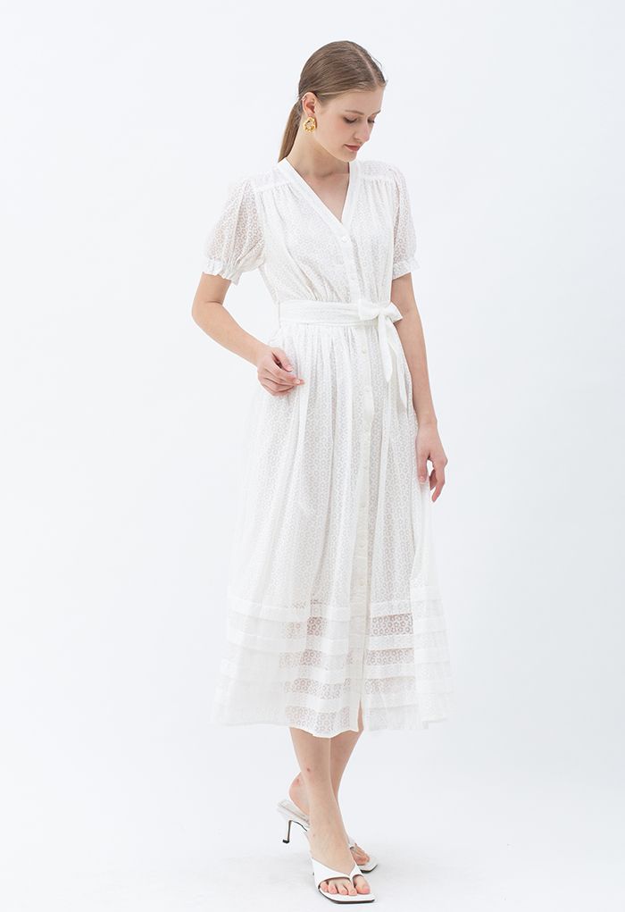 Effortless Grace Button Down White Maxi Dress