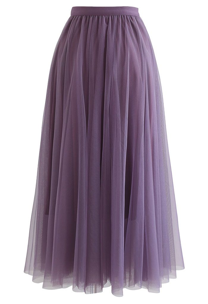 My Secret Garden Tulle Maxi Skirt in Purple