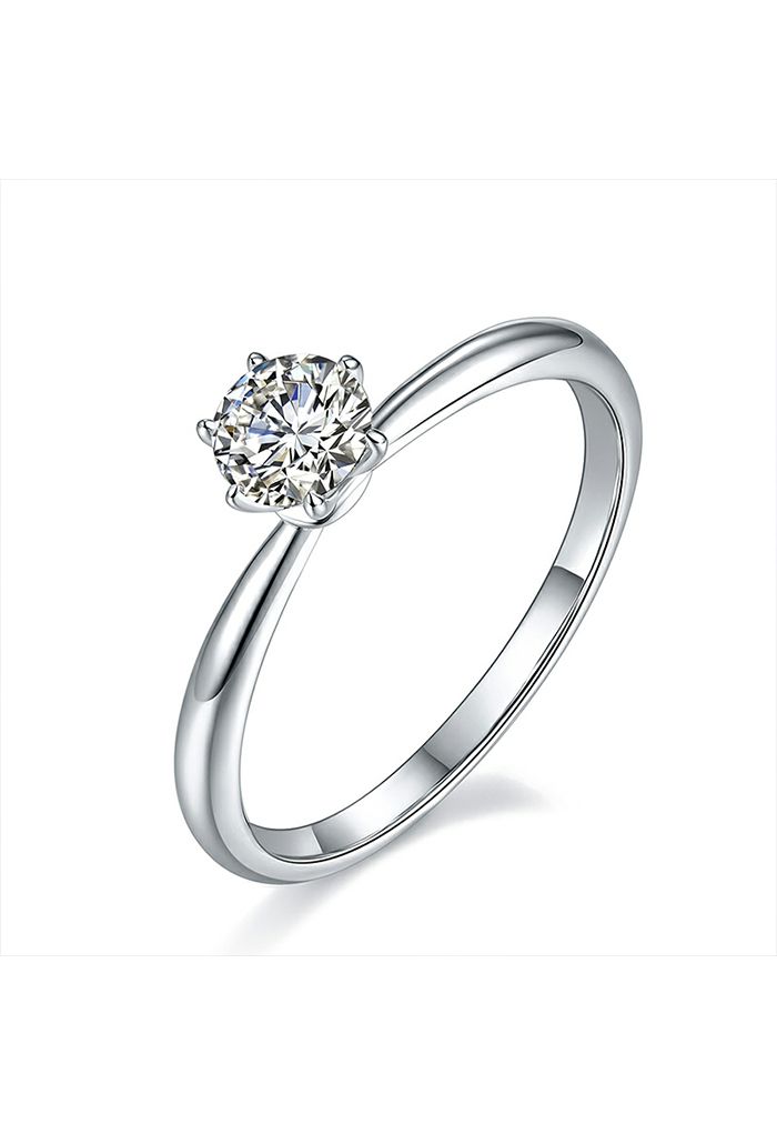 Simplicity Moissanite Diamond Round Ring