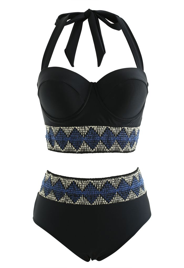 Blue Diamond Boho Bustier Bikini Set 