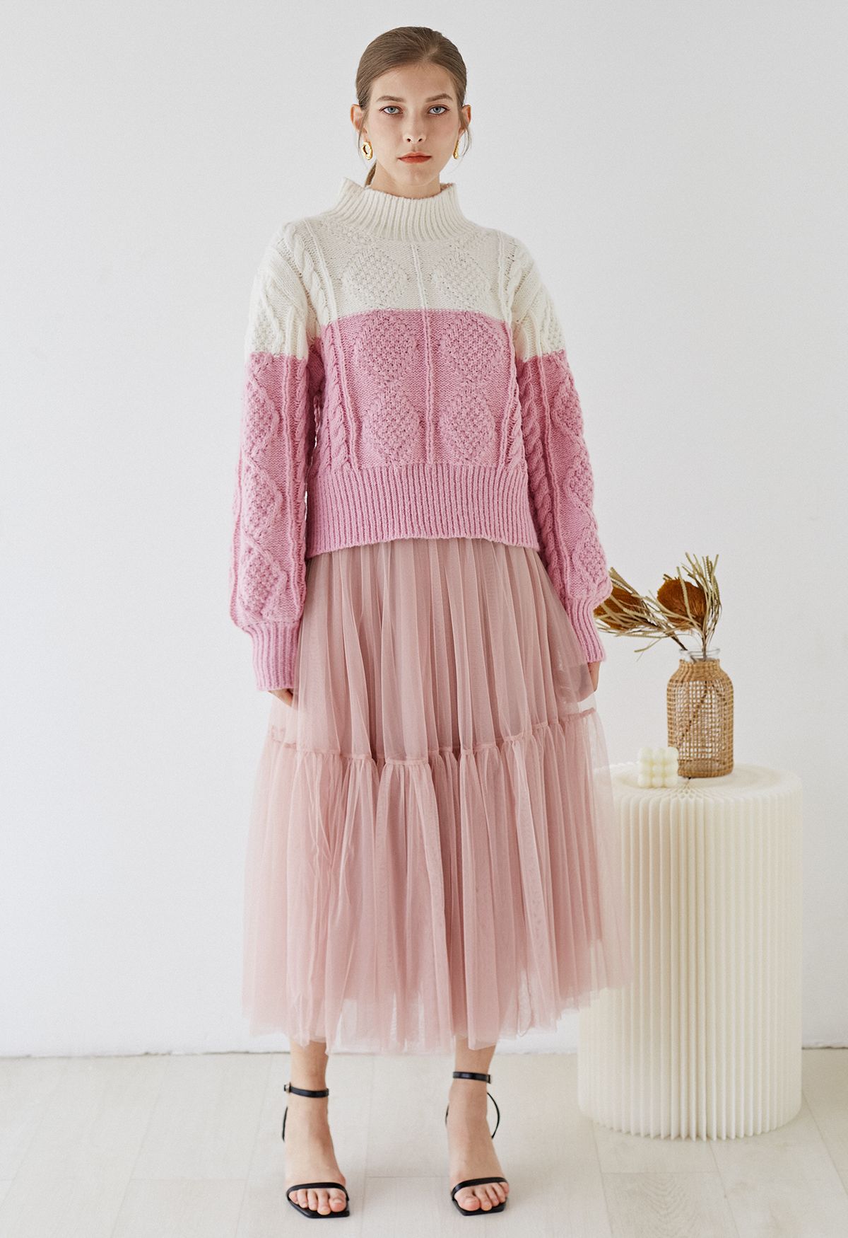 Can't Let Go Mesh Tulle Skirt in Pink