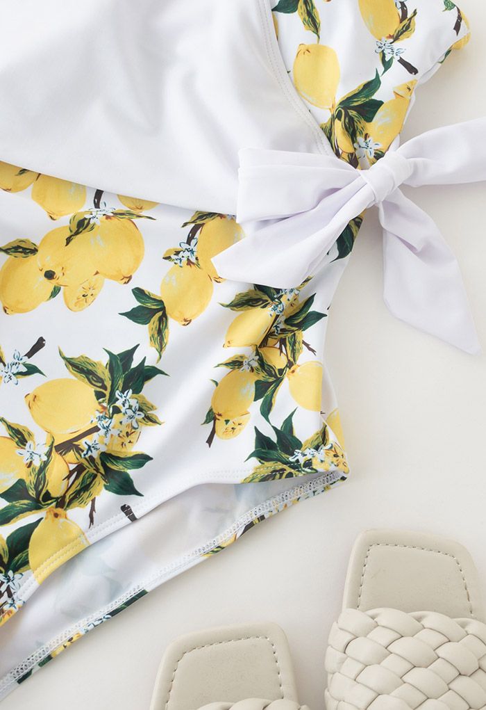 Yellow Lemon Flap Front Swimsuit