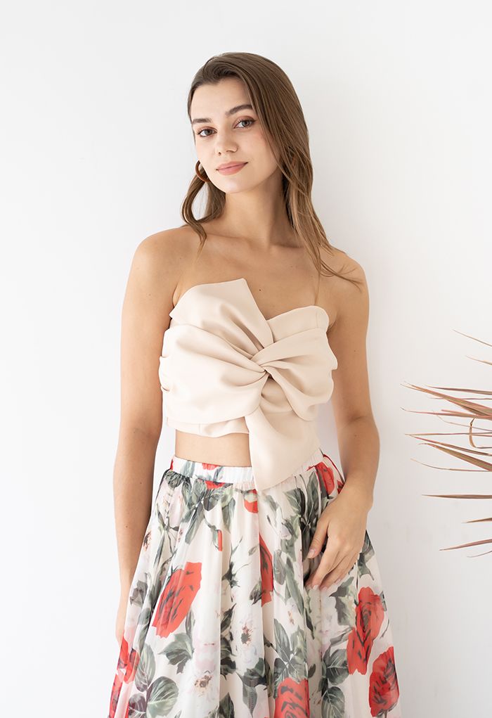 Top Bustier Sweet Knot en Crema