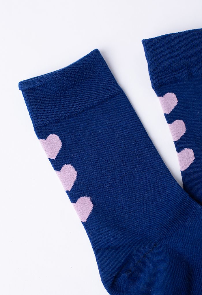 Triple Hearts Jacquard Crew Socks