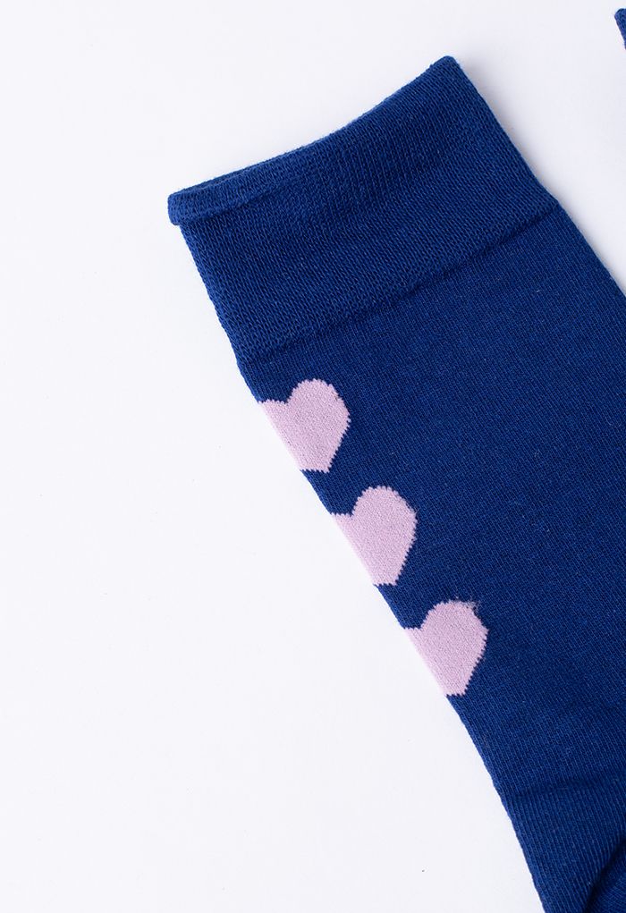 Triple Hearts Jacquard Crew Socks