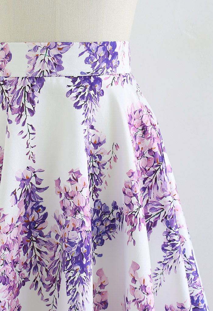 Enchant Me Wisteria Flare Midi Skirt