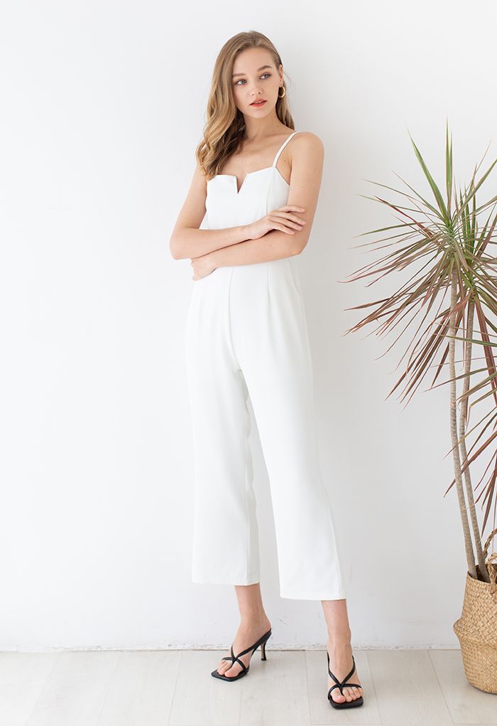 Eternal Neatness Cami Jumpsuit in White