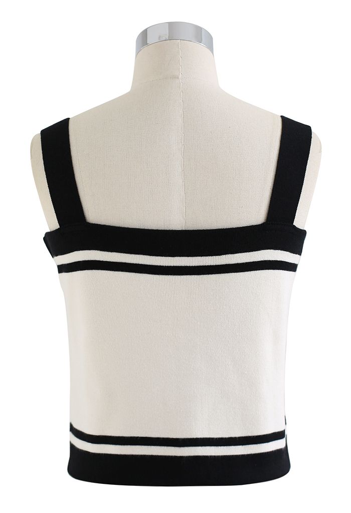 Parisian Chic Buttoned Knit Tank Top