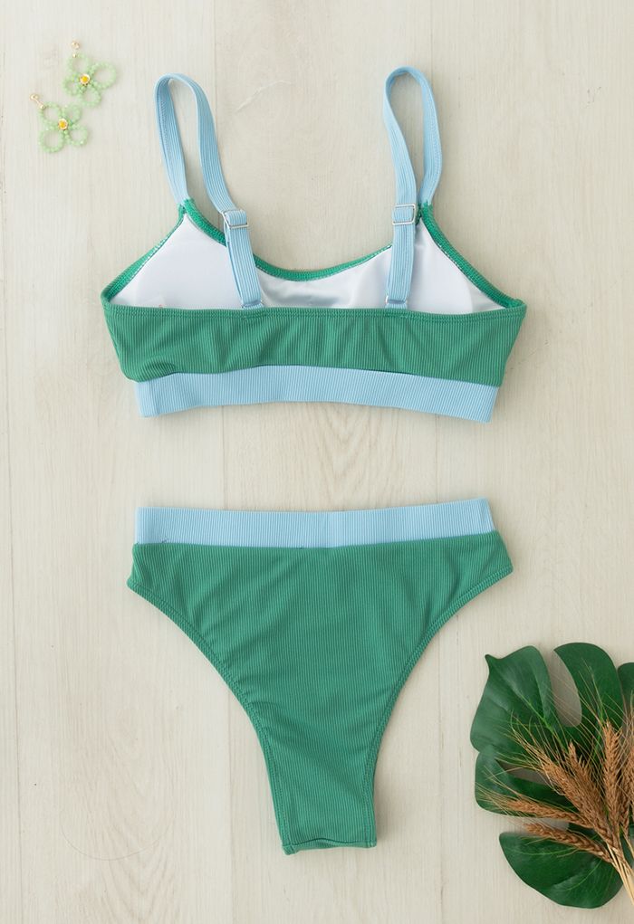 Contrast Detailing Sports Bikini Set