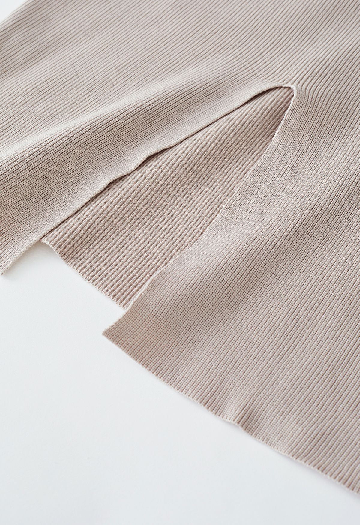 Comfy Ribbed Knit Top and Midi Skirt Set in Linen