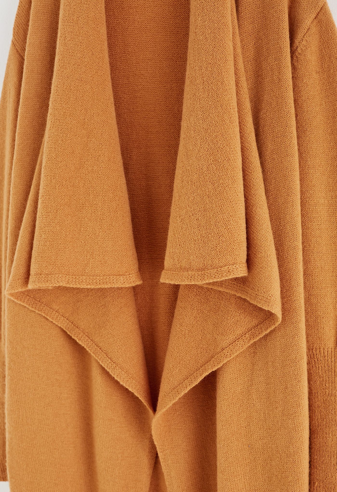 Waterfall Longline Knit Cardigan in Pumpkin