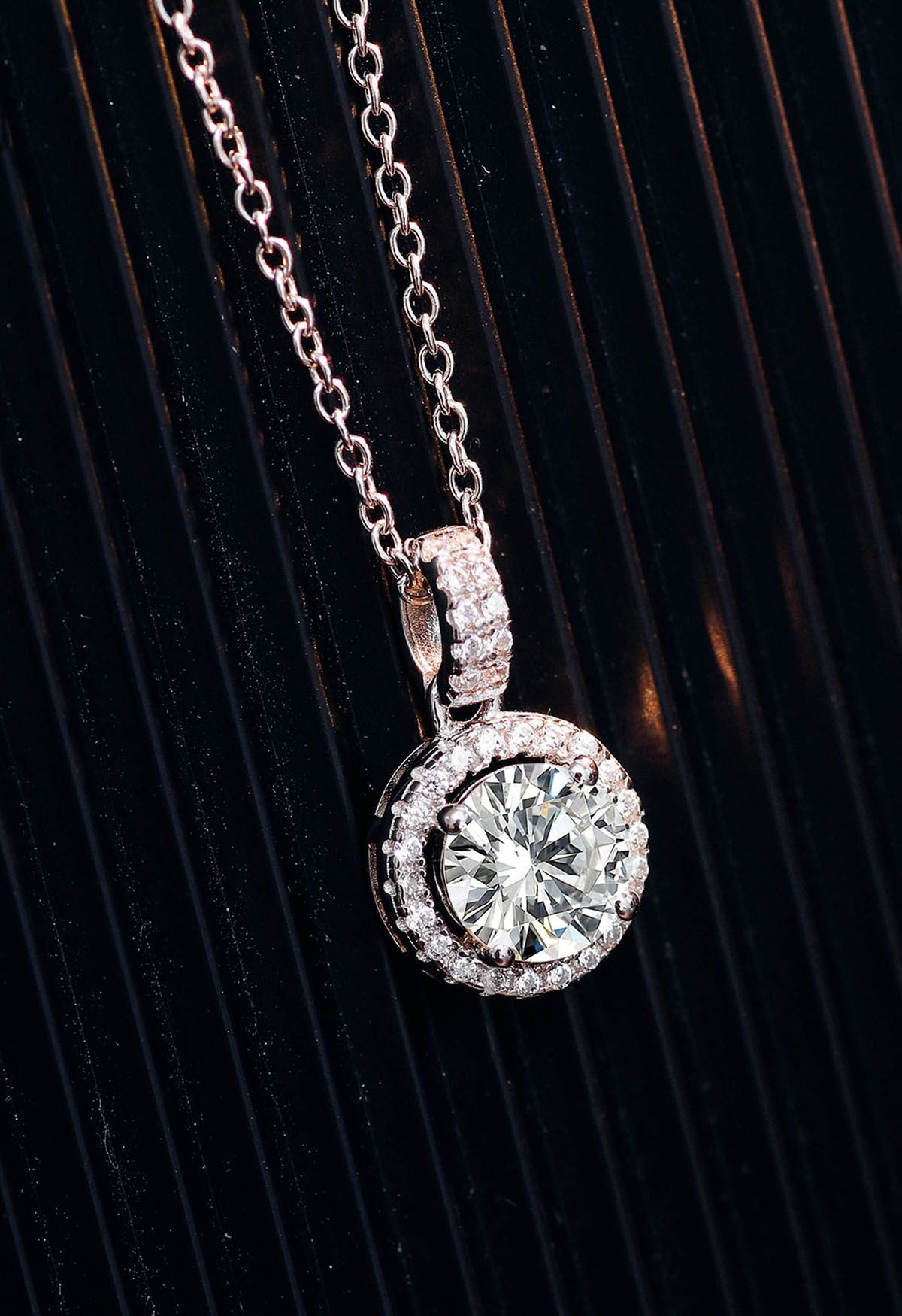 Round Cut Moissanite Diamond Necklace