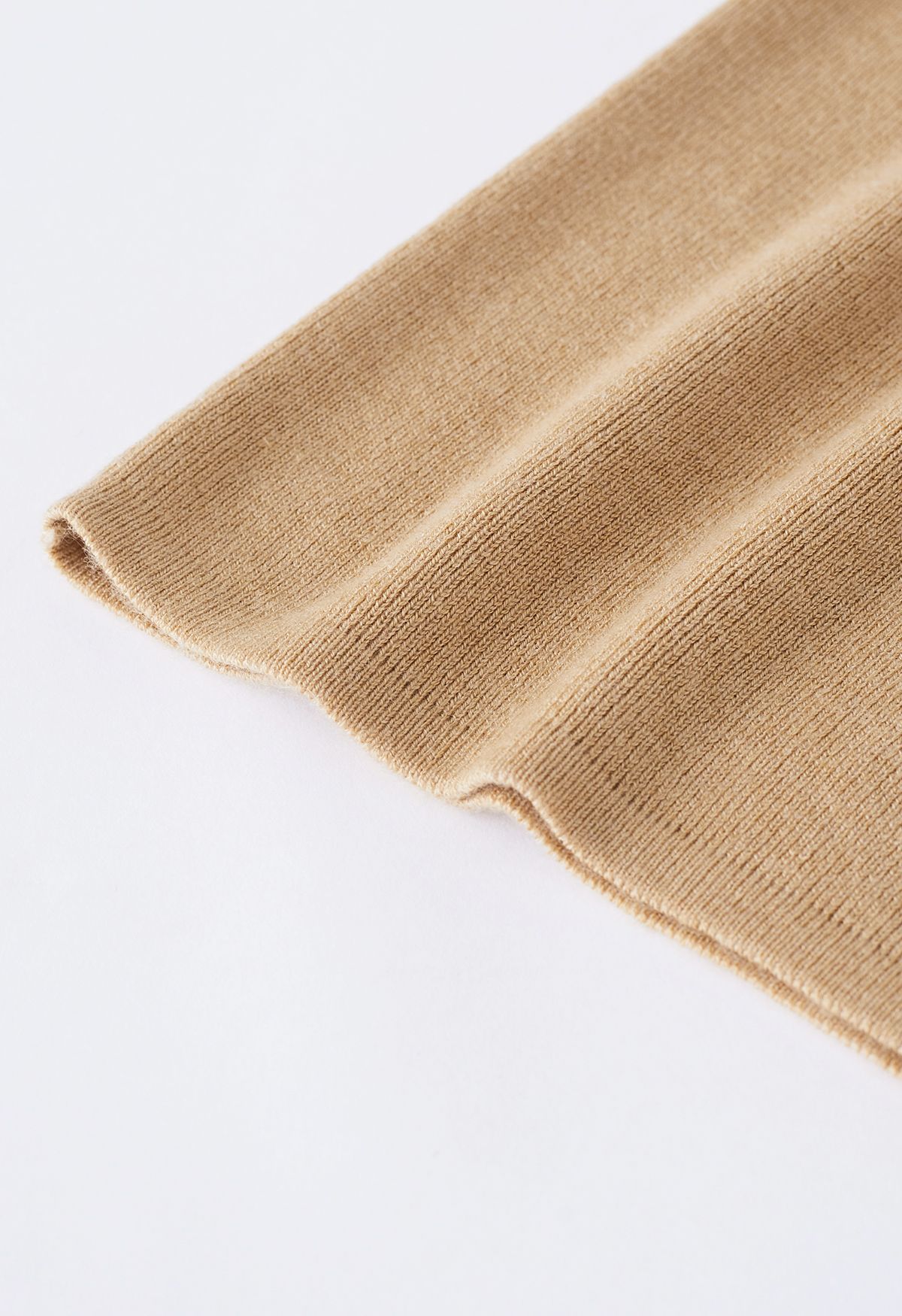 Strappy One-Shoulder Knit Tank Top in Light Tan