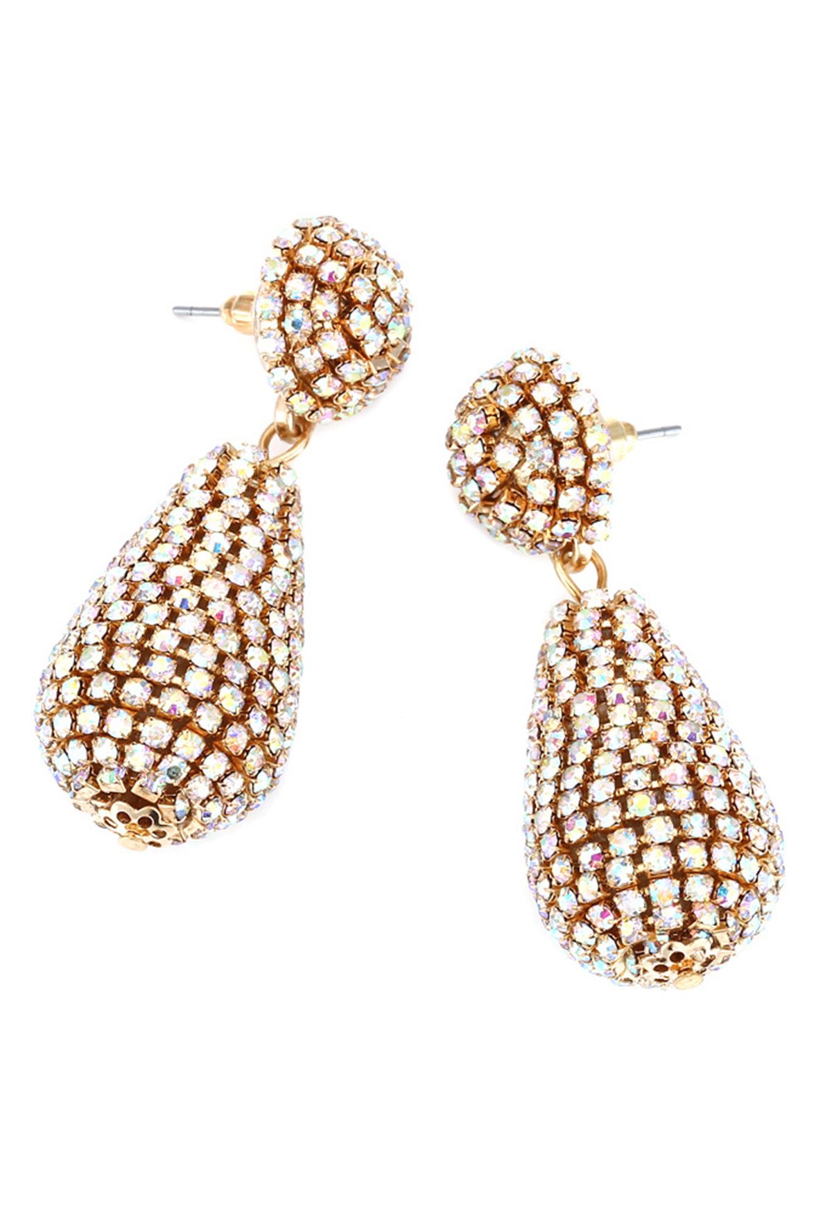 Gleaming 3D Droplet Shape Earrings