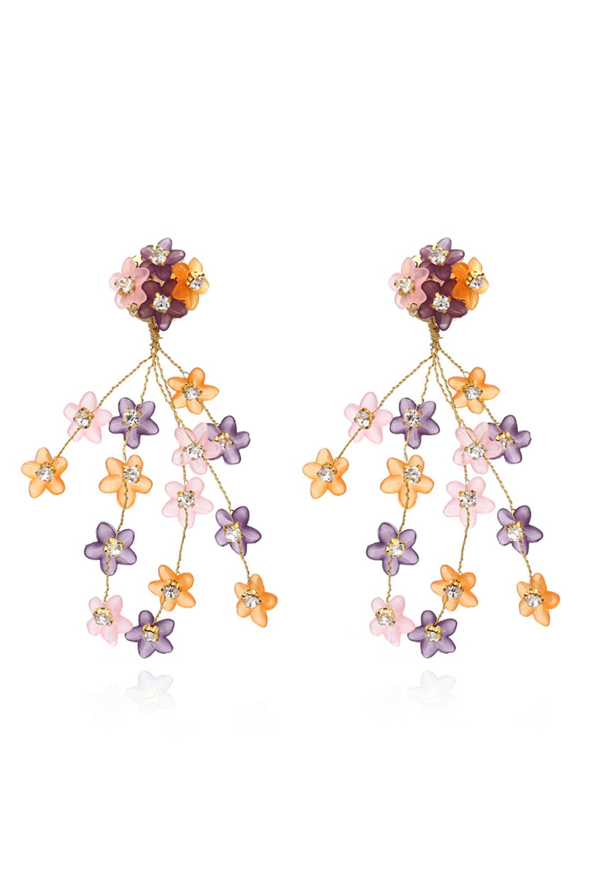 Little Floret Diamond Tassel Earrings