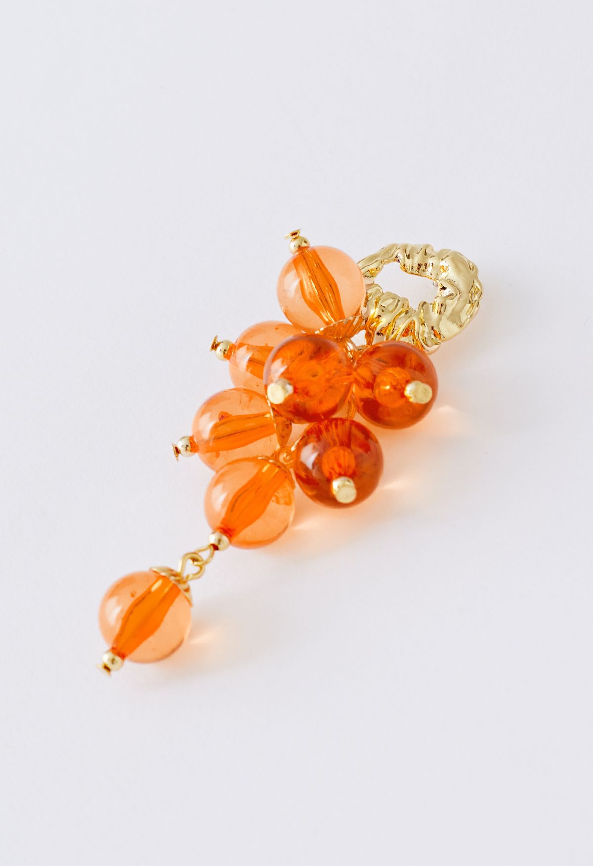 Orange Crystal Grape Drop Earrings