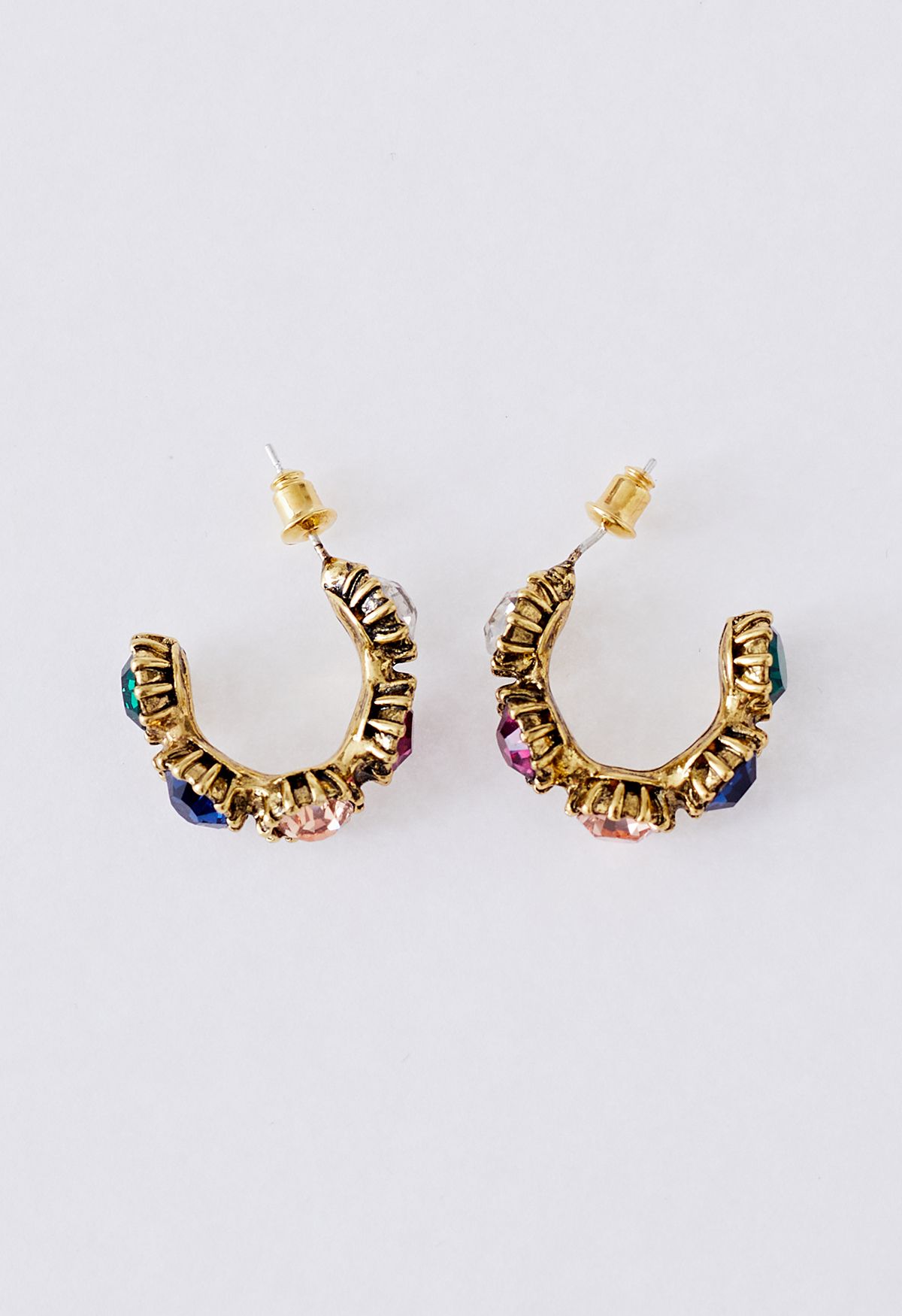 Vintage Multicolor Gemstone Earrings