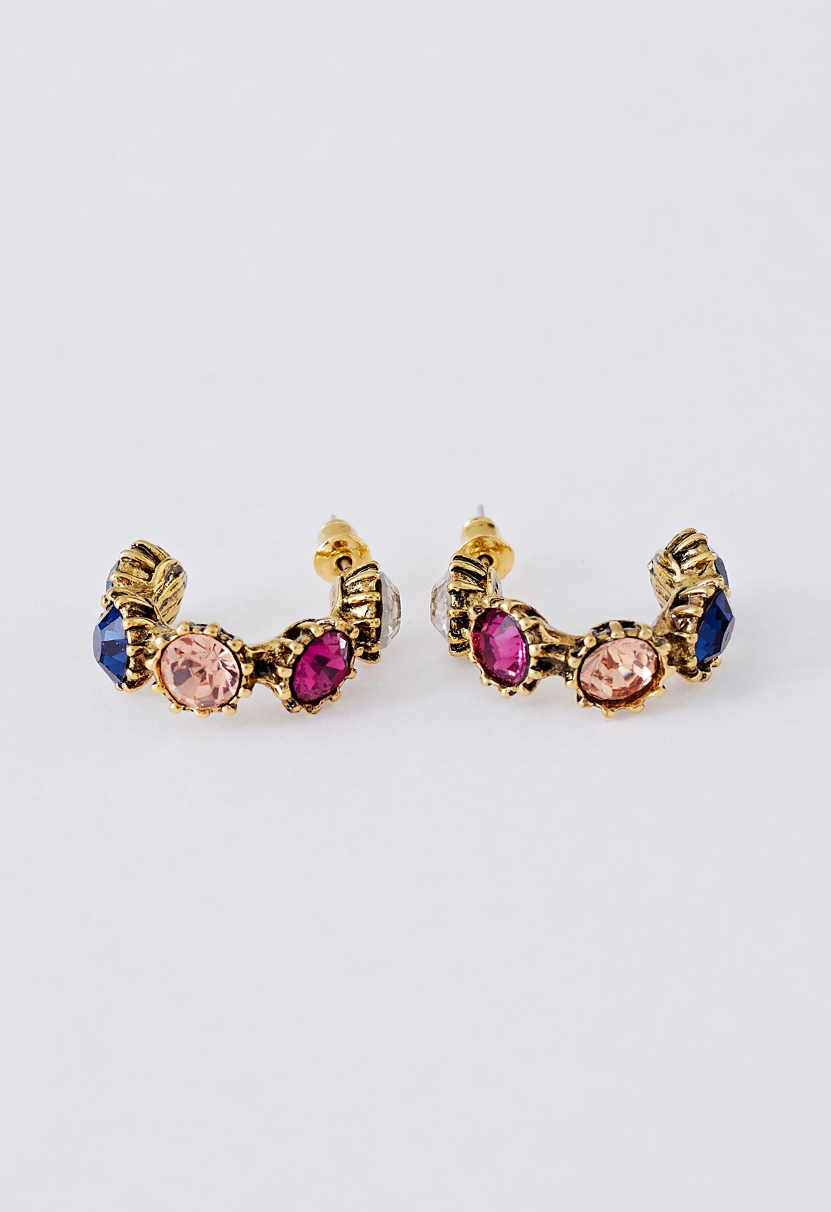 Vintage Multicolor Gemstone Earrings