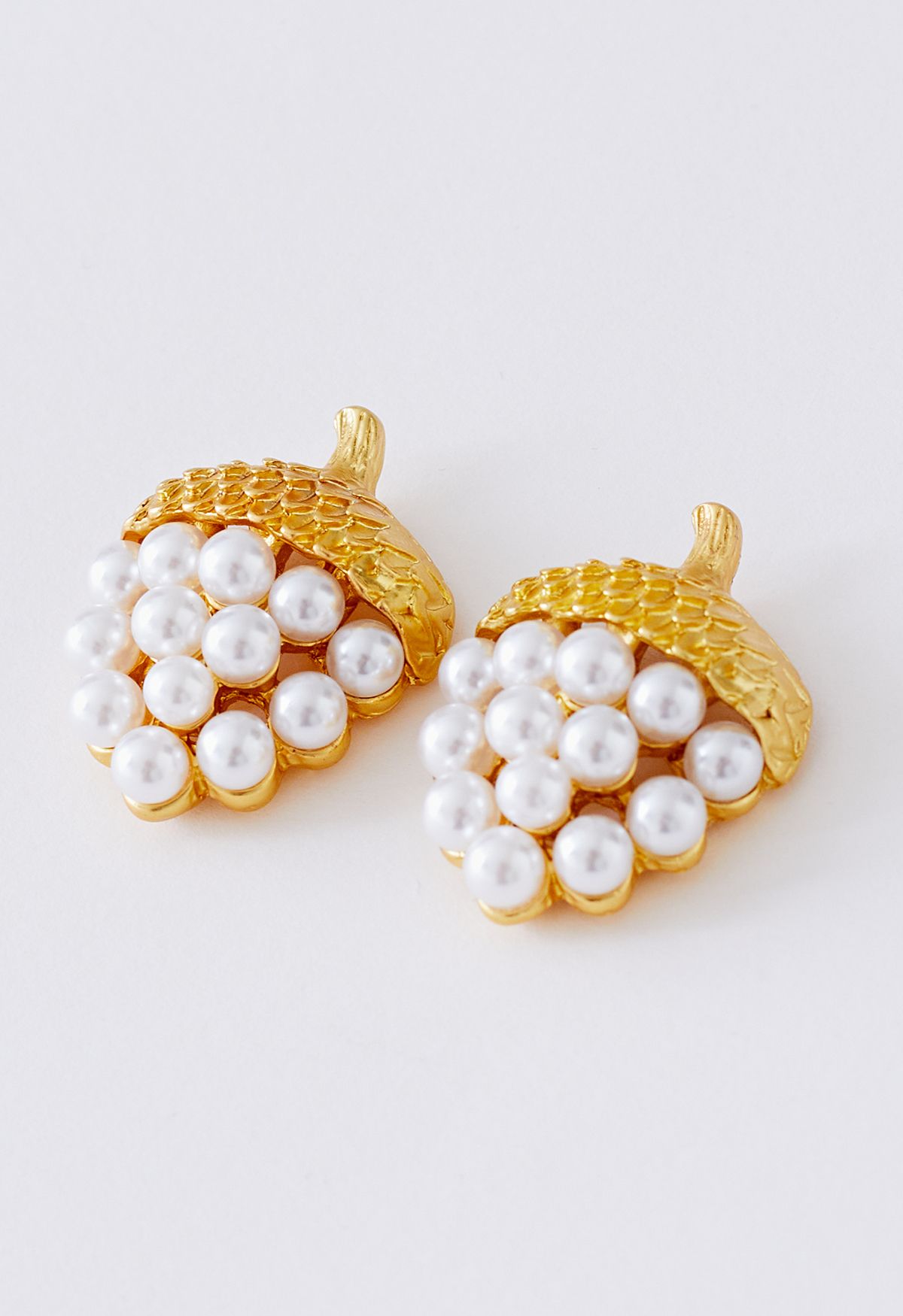 Pearly Gold Strawberry Earrings