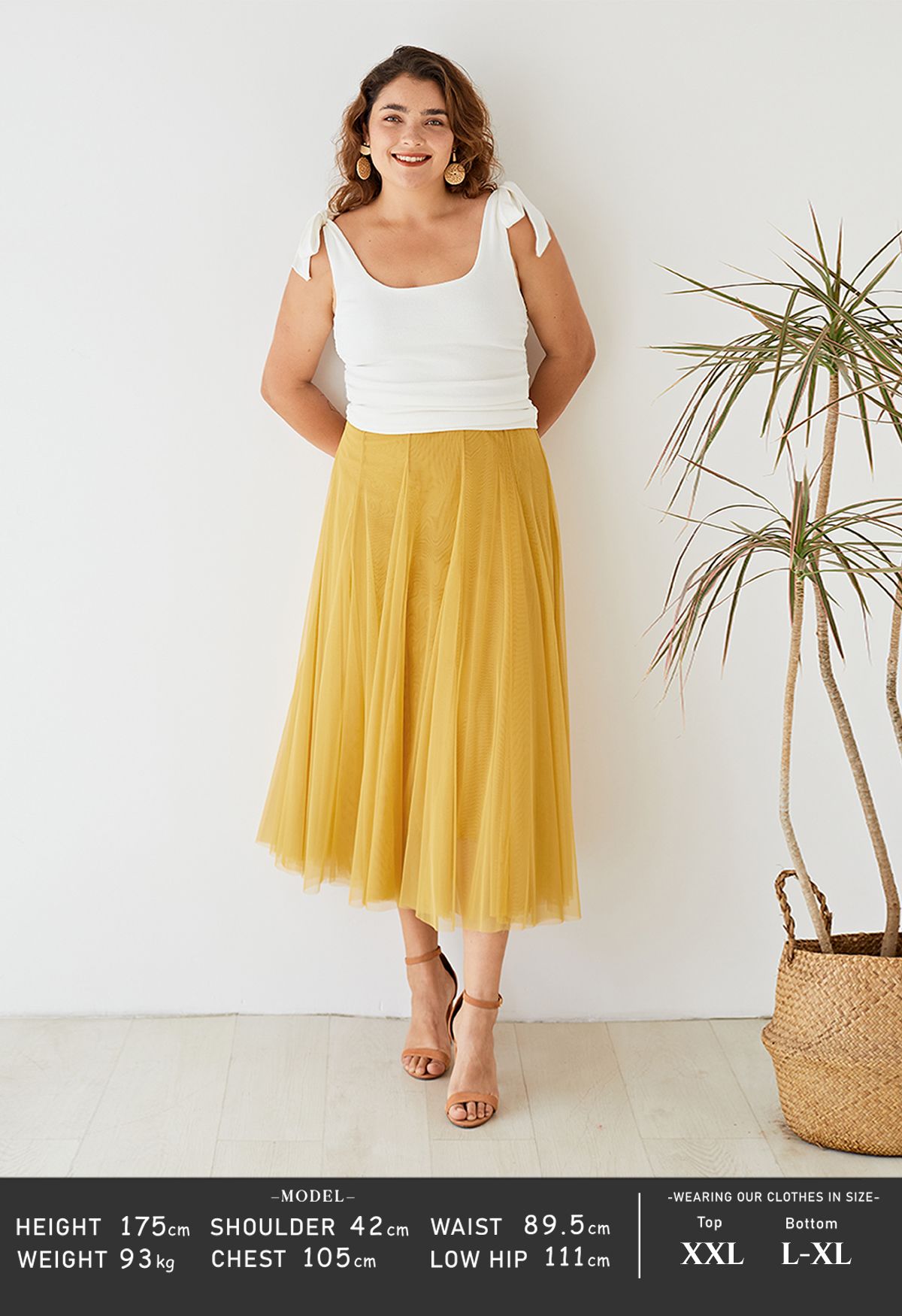 My Secret Garden Tulle Maxi Skirt in Yellow