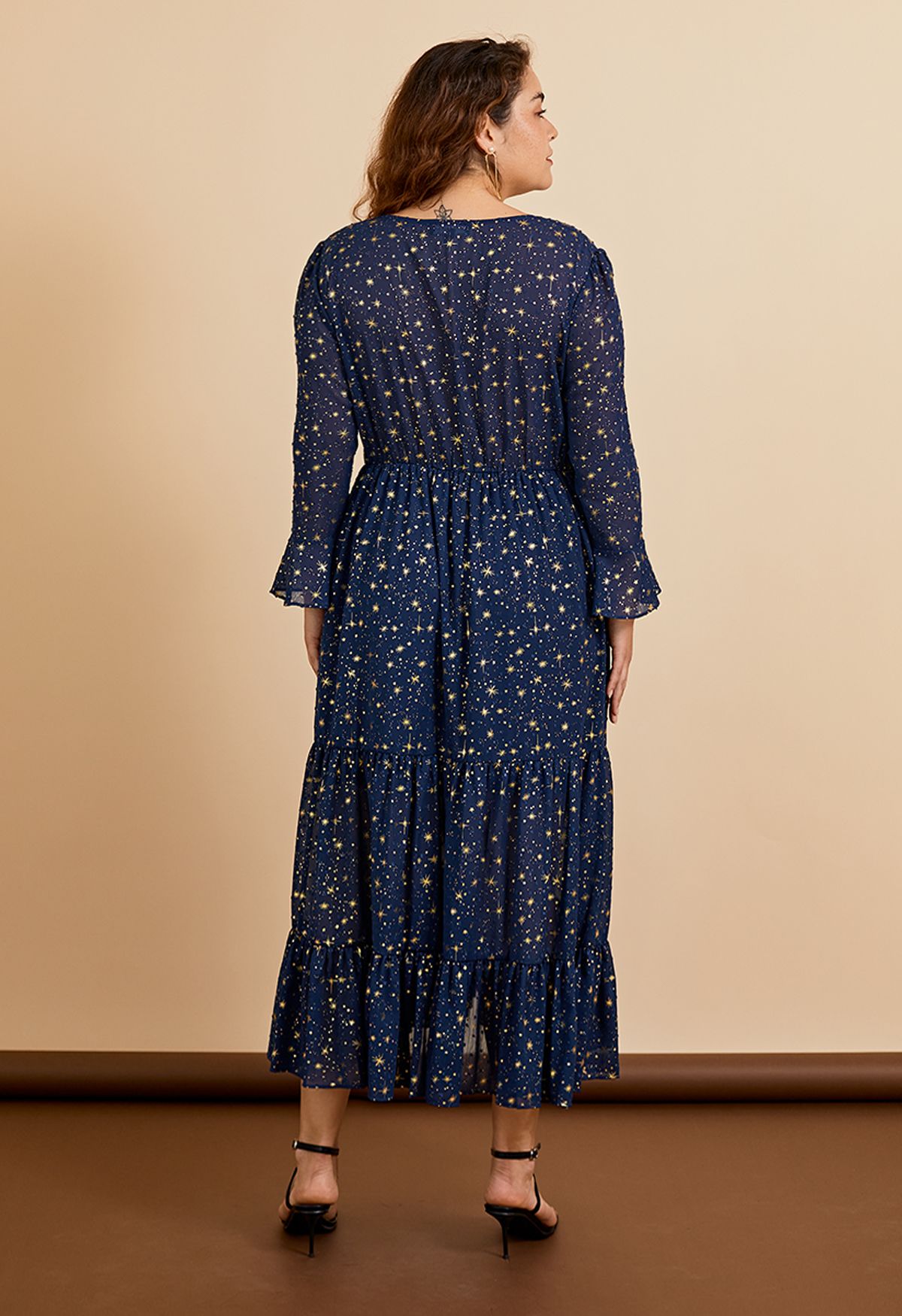 Glory of Love Star Printed Maxi Dress in Navy