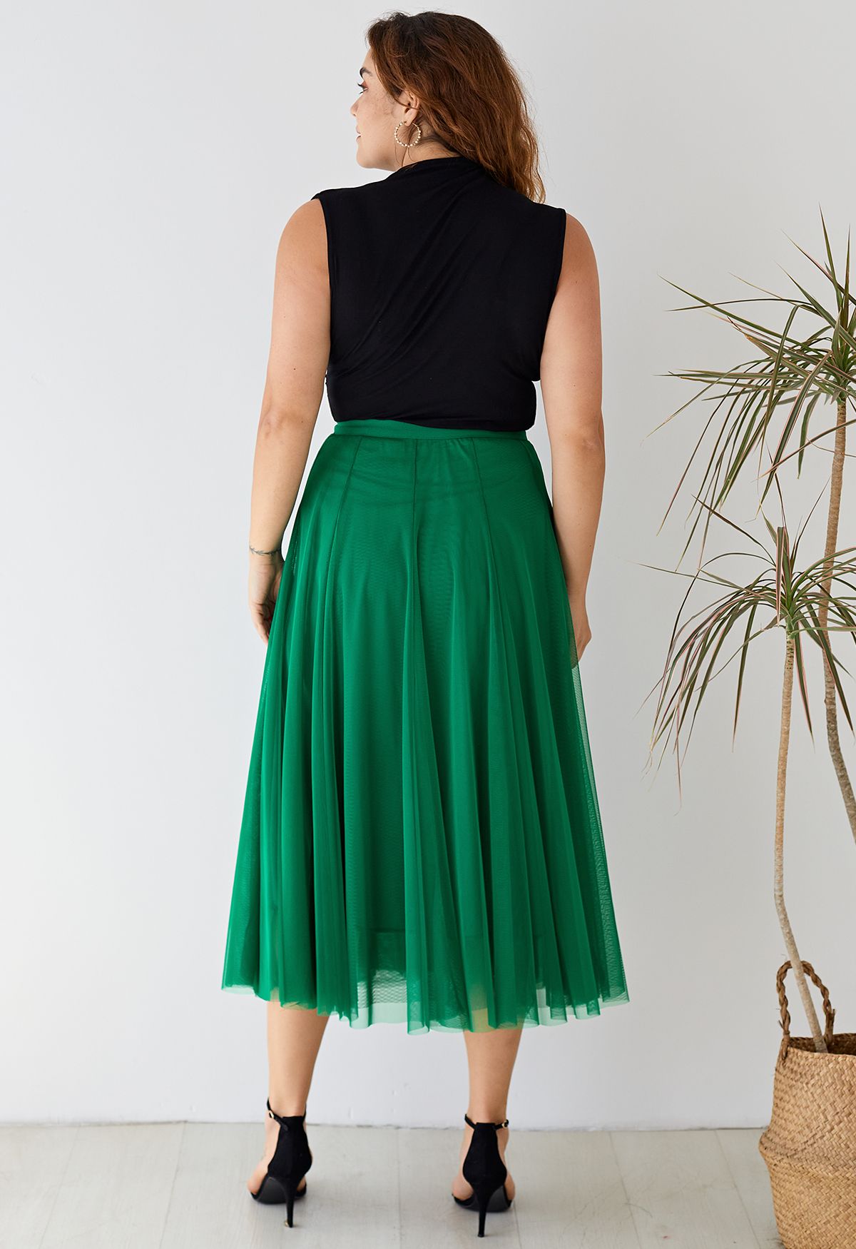 My Secret Garden Tulle Maxi Skirt in Green