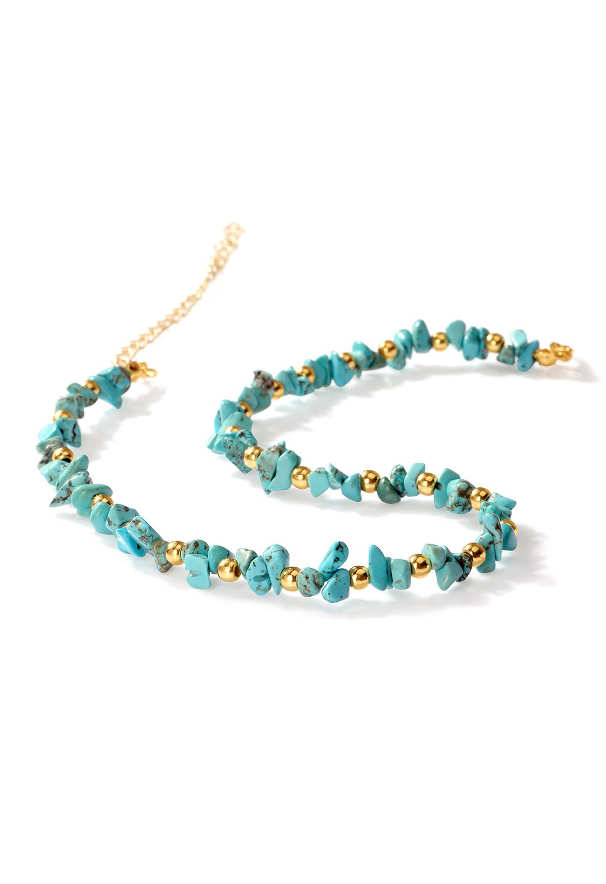 Irregular Natural Stone Necklace in Turquoise