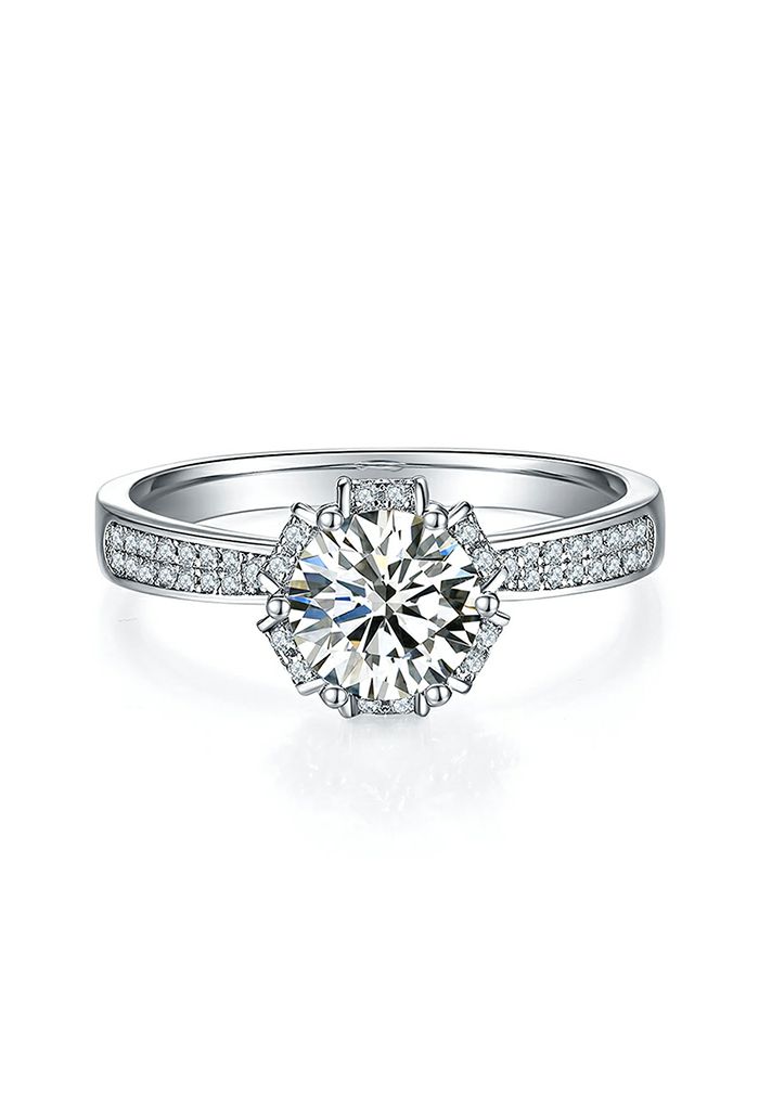 Double Layer Edge Moissanite Diamond Ring