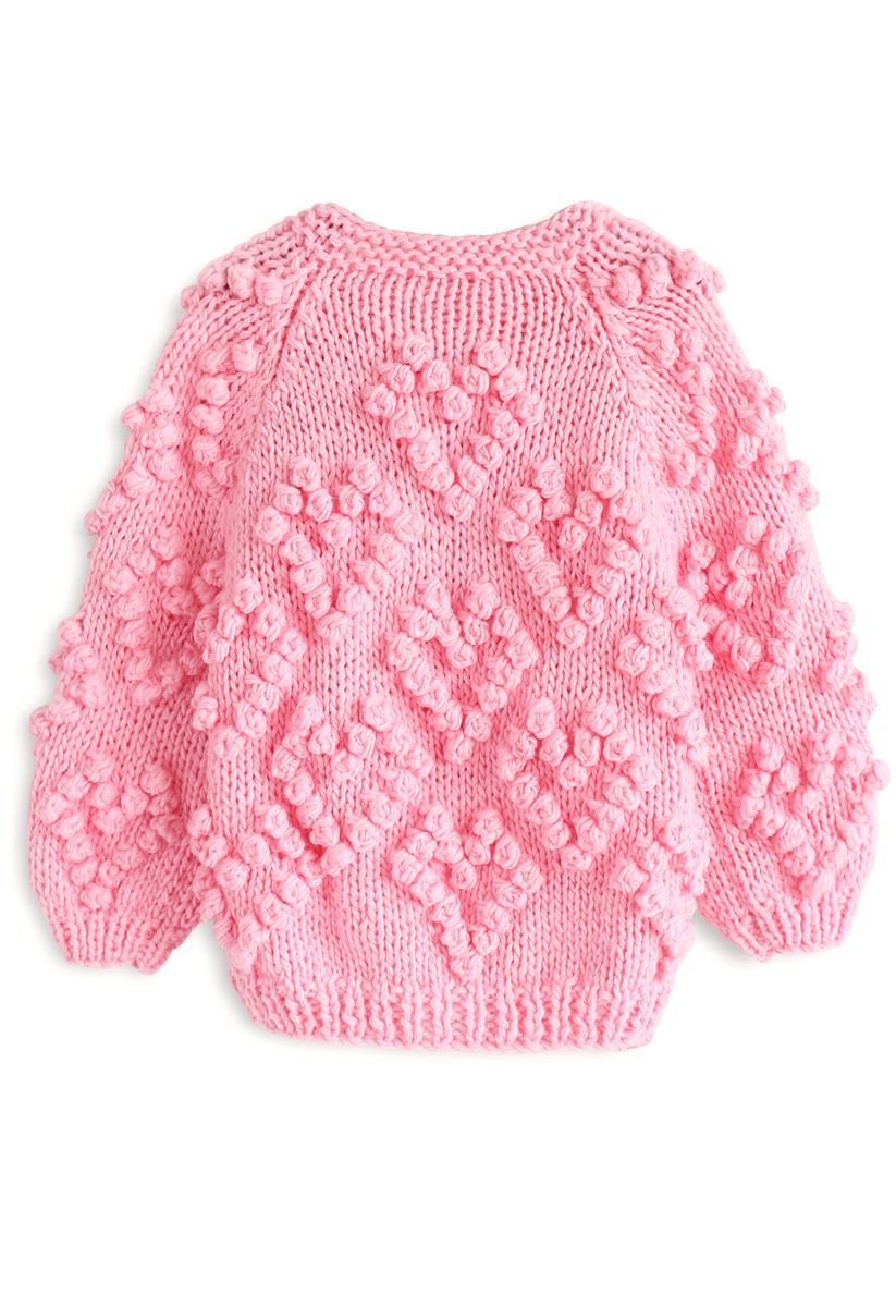 Cárdigan Knit Your Love en rosa intenso para niños