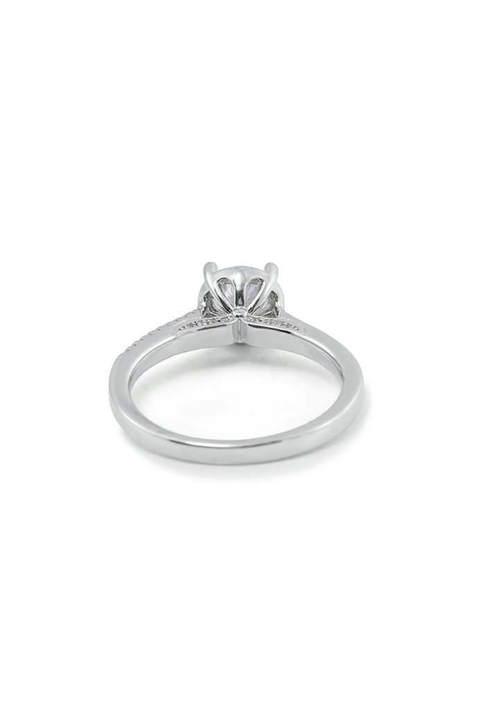 Diamond Trim Moissanite Diamond Ring