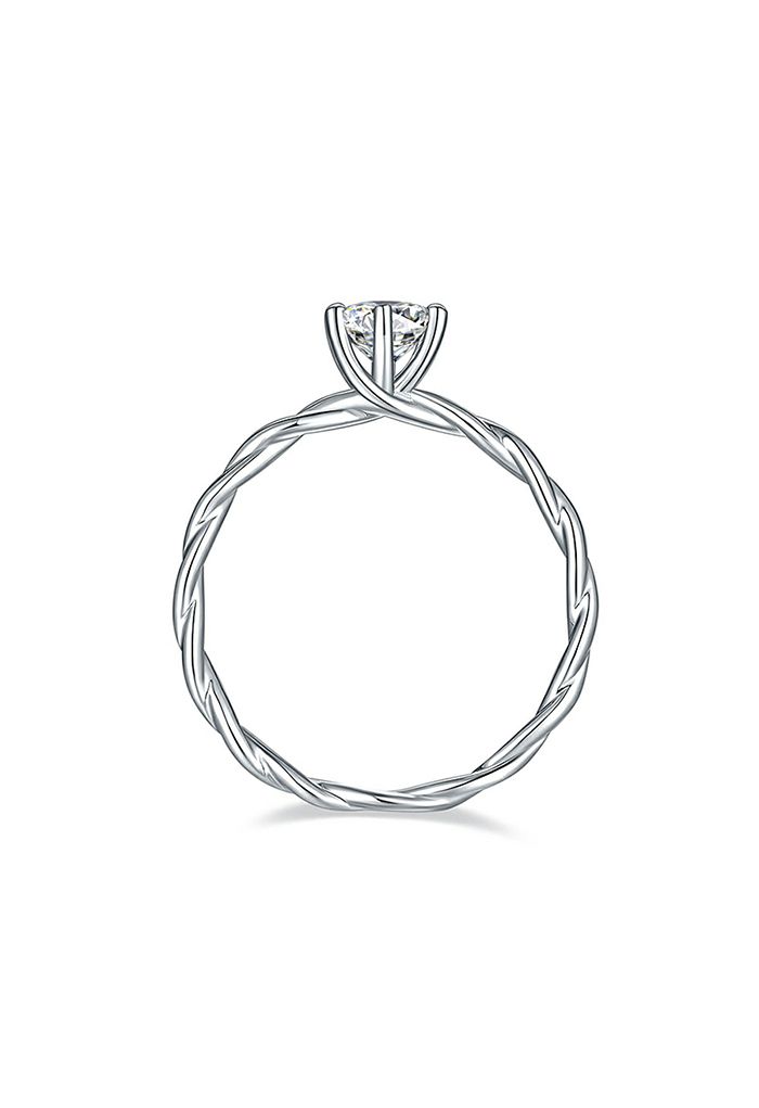 Twisted Shape Moissanite Diamond Ring